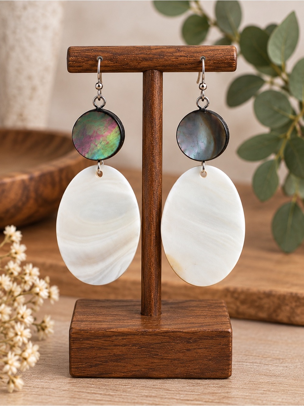 J. Jill Iridescent Mother-of-Pearl Drop Earrings (BR 777/3)